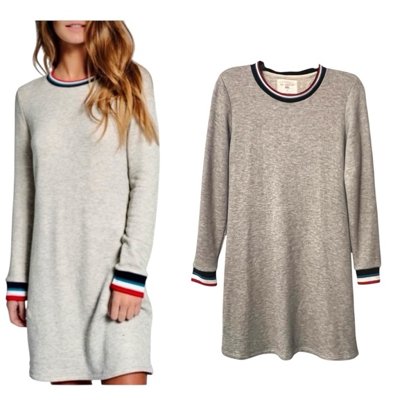 Sol Angeles Flag Roma Sweater Dress Striped Knit Midi French Terry Size Small - Picture 4 of 13